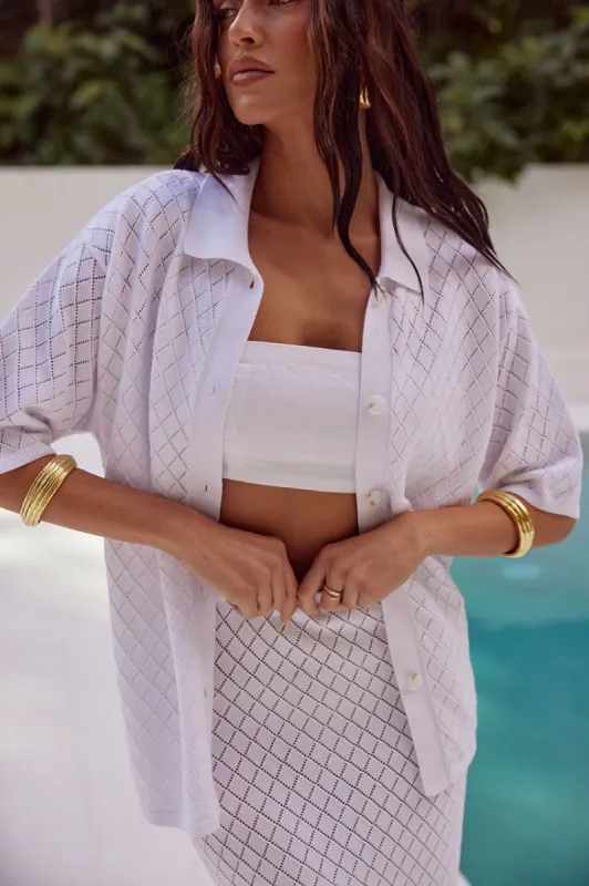 STELLA KNIT TOP - WHITE sold by Runaway The Label