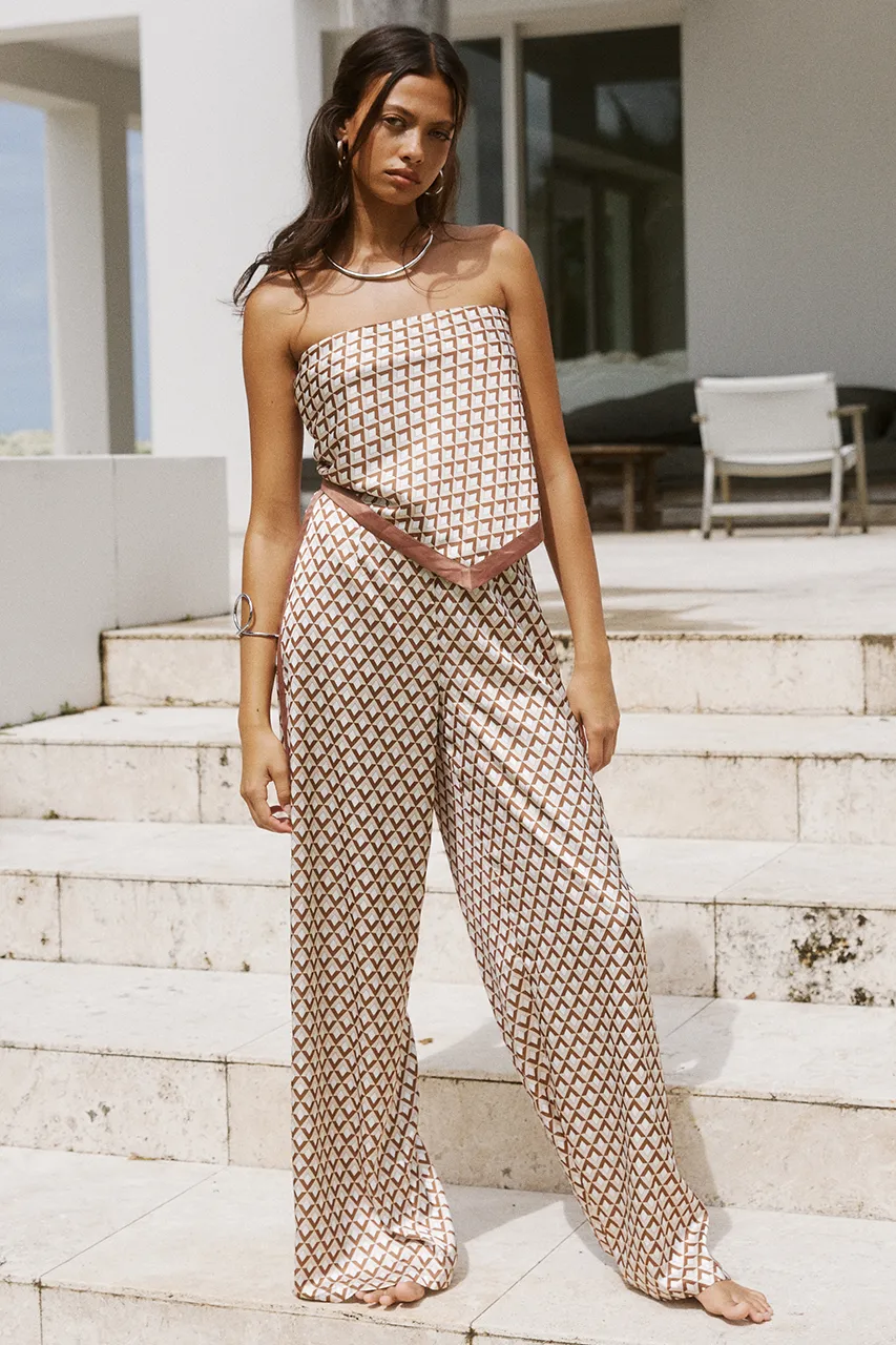 MILANI SCARF TOP - CHOCOLATE GEO sold by Runaway The Label product image thumbnail 5