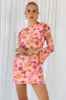 LANAH MINI DRESS - ORANGE FLORAL sold by Runaway The Label
