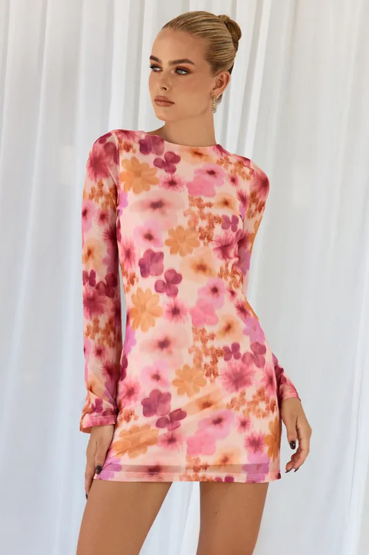 LANAH MINI DRESS - ORANGE FLORAL sold by Runaway The Label