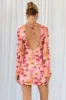 LANAH MINI DRESS - ORANGE FLORAL sold by Runaway The Label
