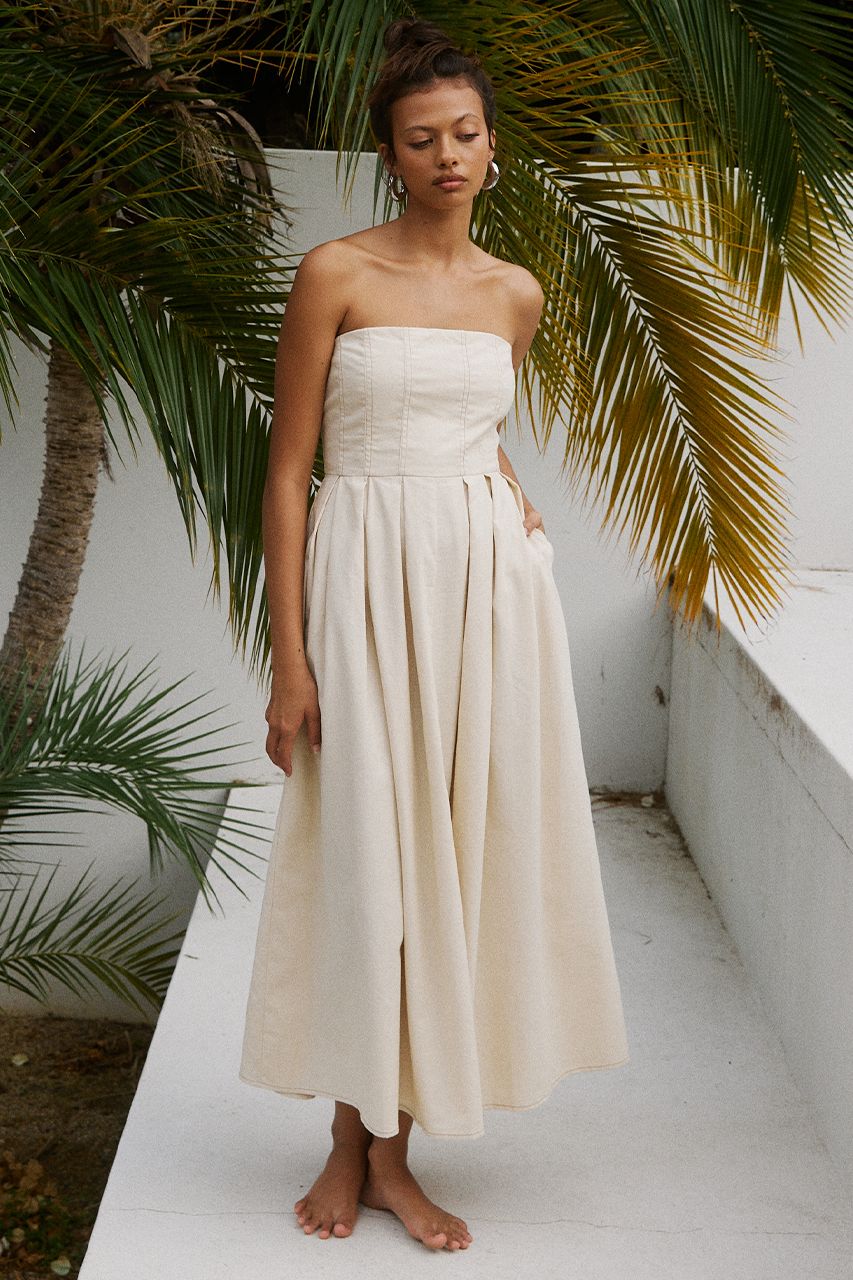 BONNY MIDI DRESS - SAND sold by Runaway The Label product image thumbnail 2