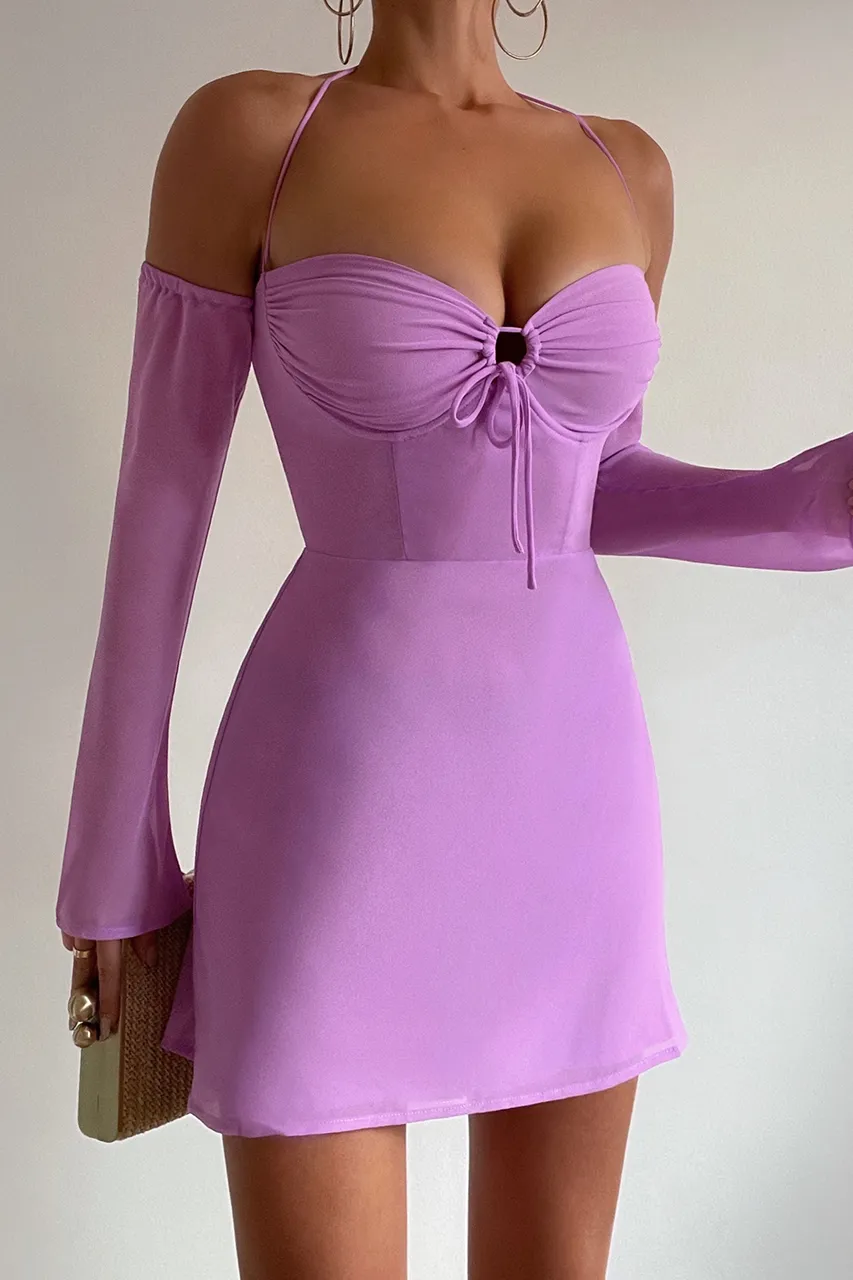 DESIREE MINI DRESS - LILAC sold by Runaway The Label