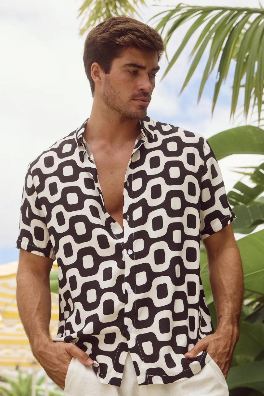 MASON SHIRT - BLACK BRANDON sold by Runaway The Label