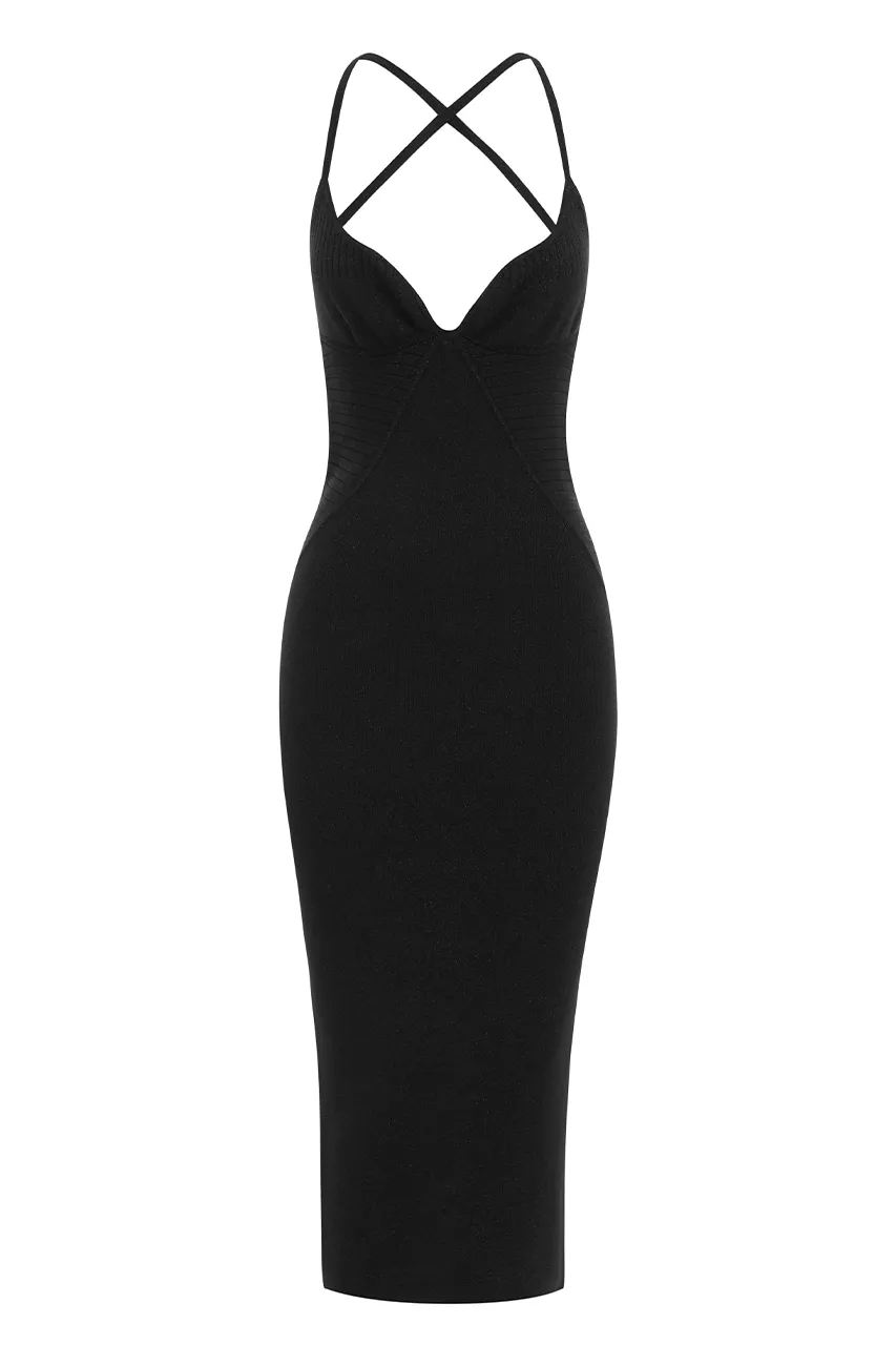 THE LUREX MIDI DRESS - BLACK sold by Runaway The Label product image thumbnail 2