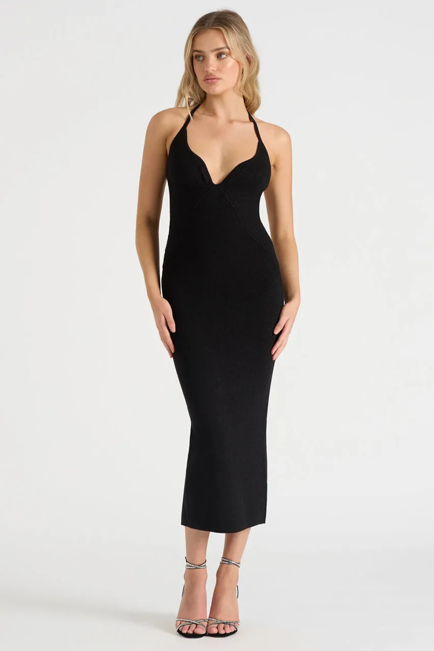 THE LUREX MIDI DRESS - BLACK sold by Runaway The Label product image thumbnail 3