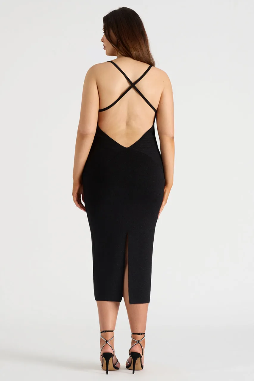 THE LUREX MIDI DRESS - BLACK sold by Runaway The Label product image thumbnail 5