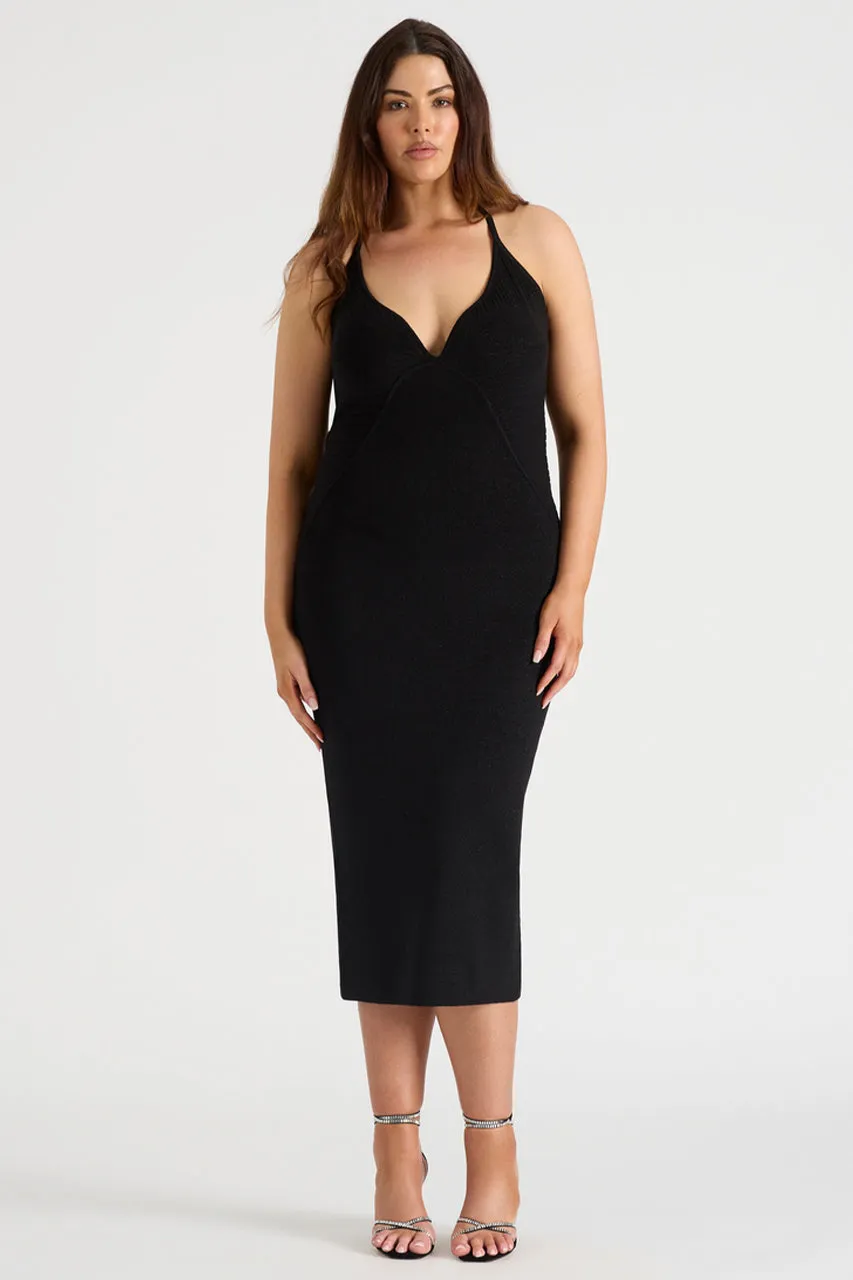 THE LUREX MIDI DRESS - BLACK sold by Runaway The Label product image thumbnail 4