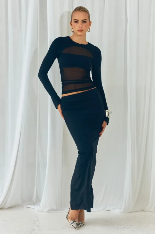 AYANA MAXI SKIRT - BLACK sold by Runaway The Label