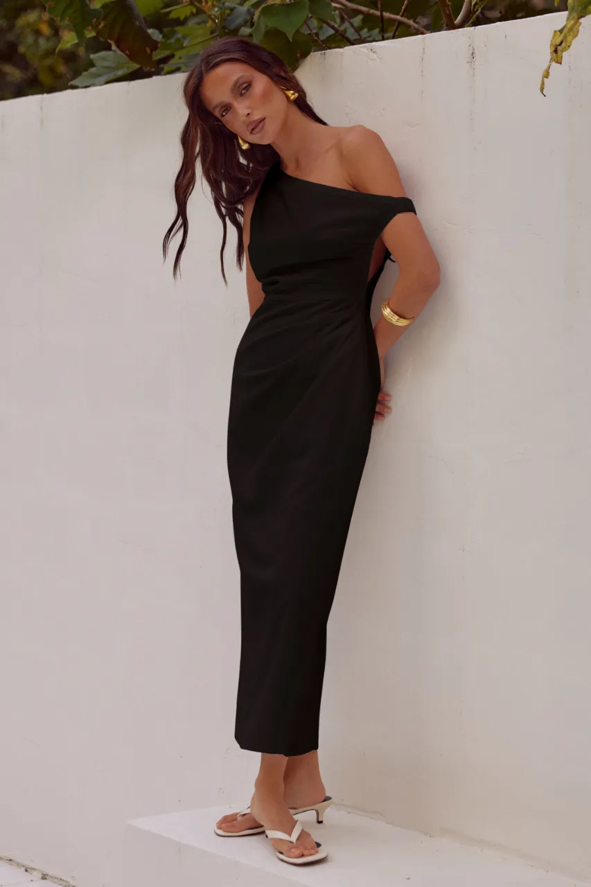 JASPIN MIDI DRESS - BLACK sold by Runaway The Label