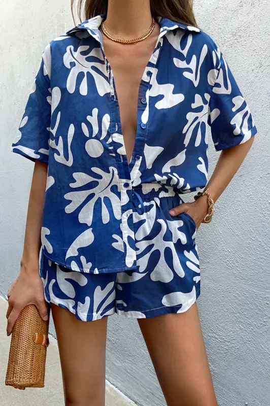 ENYA COTTON SHIRT - STEEL BOTANICA sold by Runaway The Label