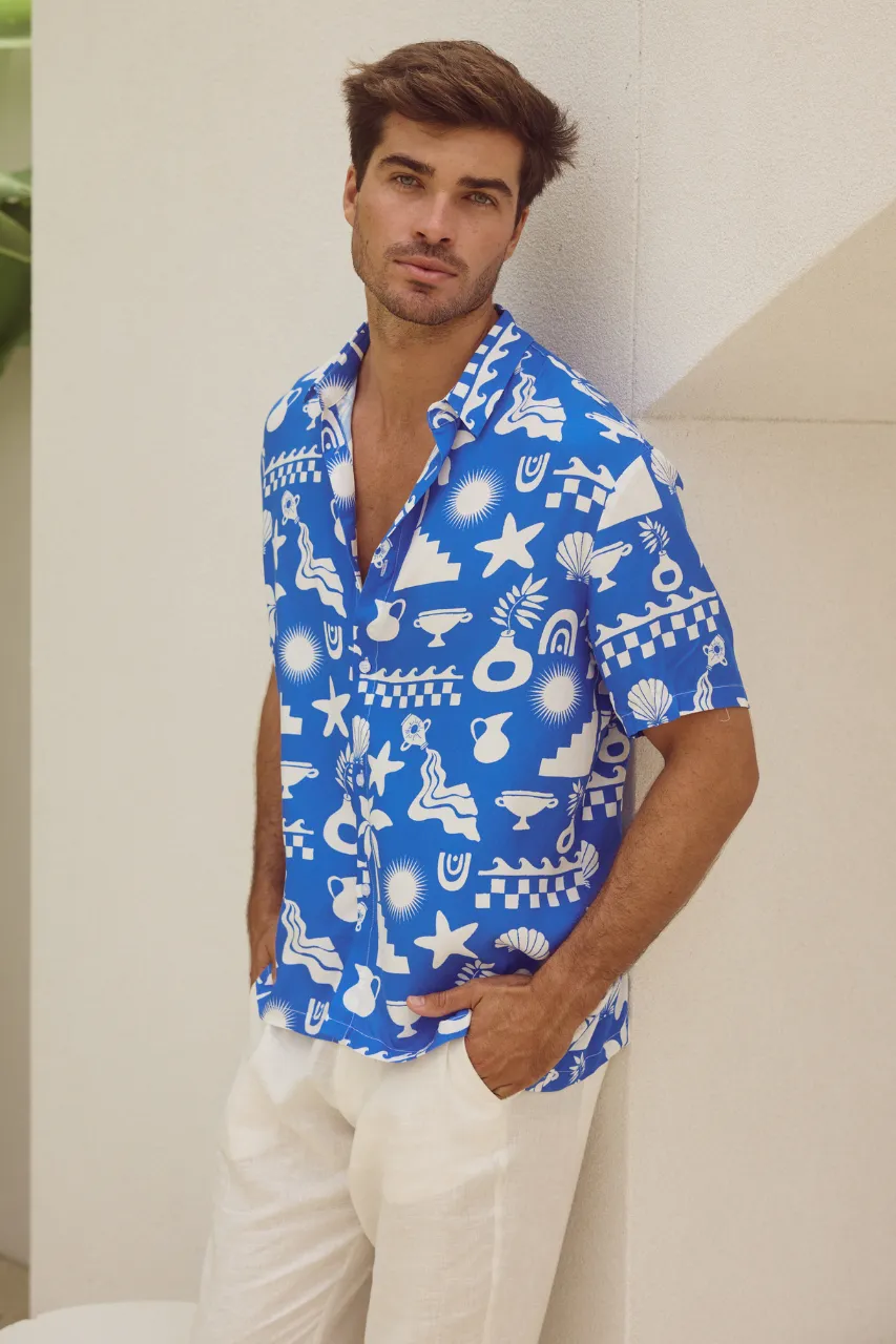 MATTY SHIRT - BLUE/WHITE sold by Runaway The Label product image thumbnail 5