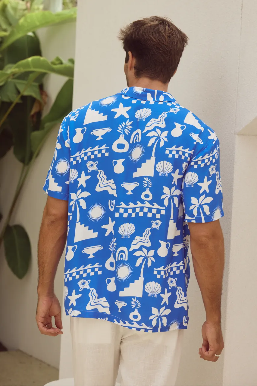 MATTY SHIRT - BLUE/WHITE sold by Runaway The Label product image thumbnail 3