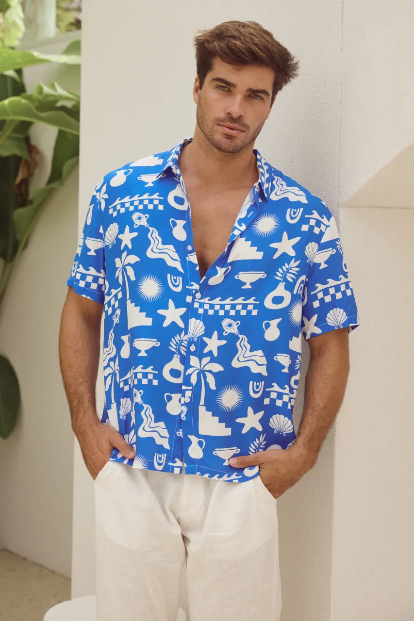 MATTY SHIRT - BLUE/WHITE sold by Runaway The Label product image thumbnail 2