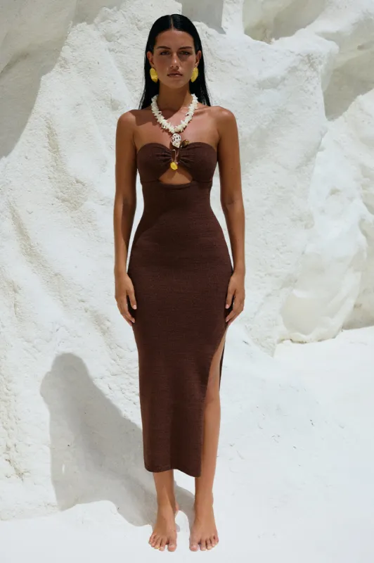 LUNA MIDI DRESS - ESPRESSO sold by Runaway The Label