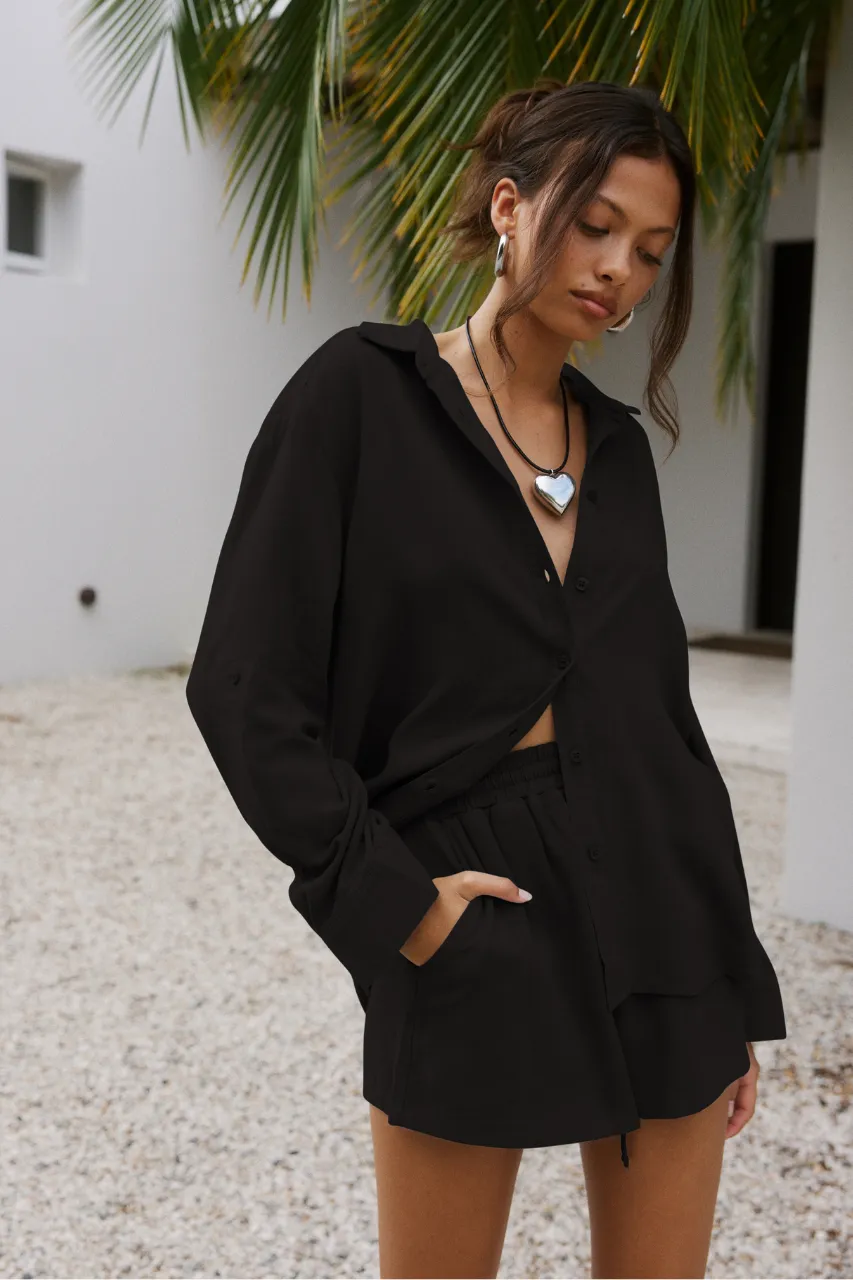 KIANA SHIRT - BLACK sold by Runaway The Label product image thumbnail 3