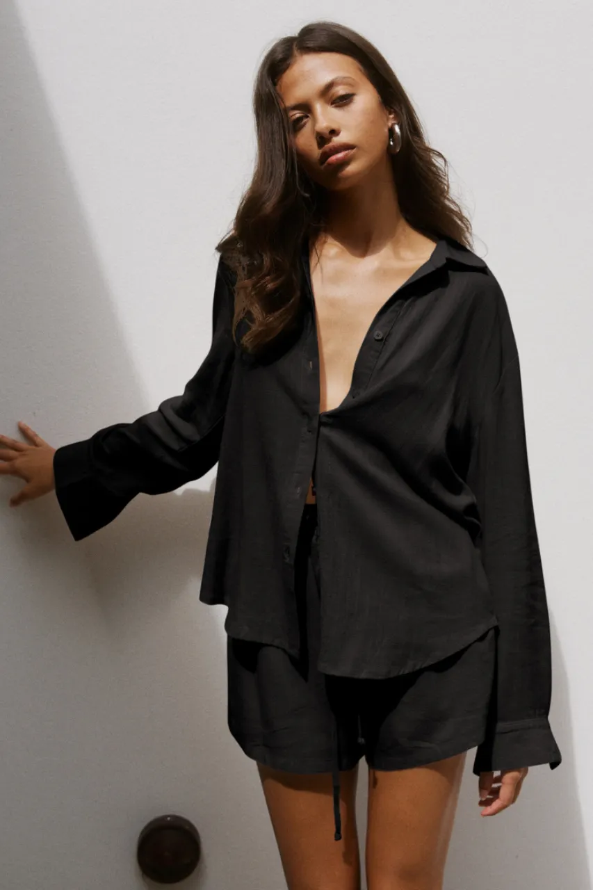 KIANA SHIRT - BLACK sold by Runaway The Label