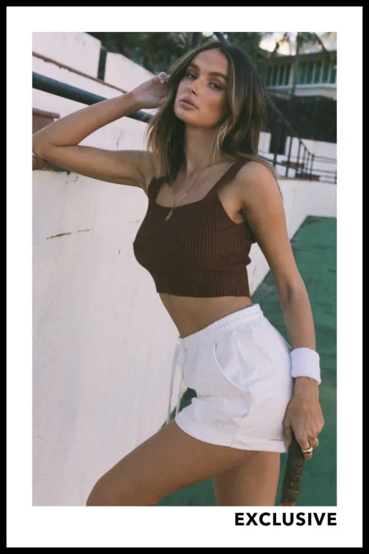 Square Up Top - Chocolate sold by Runaway The Label