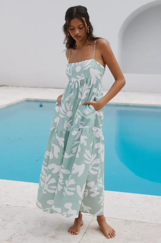 HATTIE MIDI DRESS - SAGE BOTANICA sold by Runaway The Label