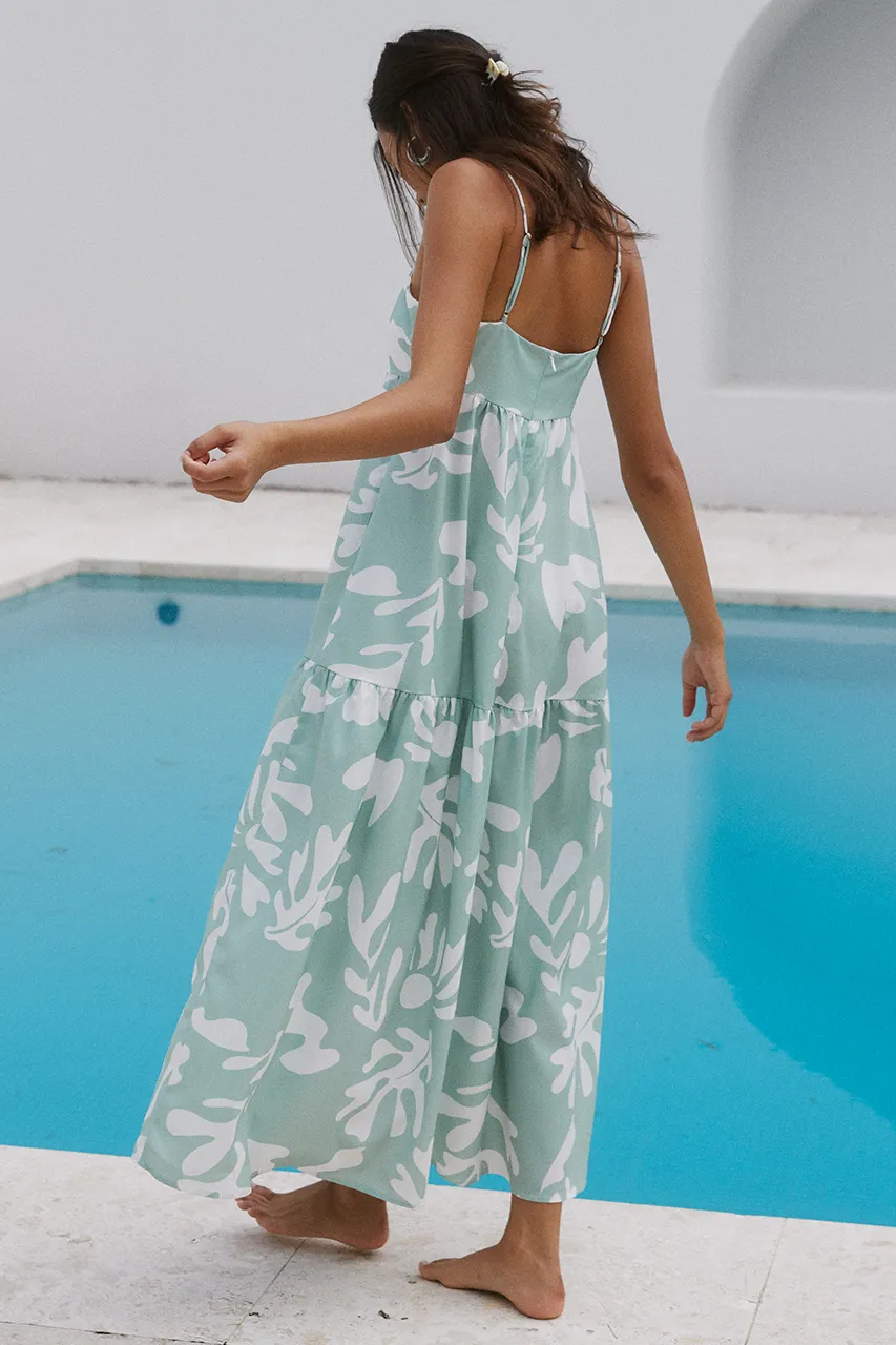 HATTIE MIDI DRESS - SAGE BOTANICA sold by Runaway The Label product image thumbnail 2