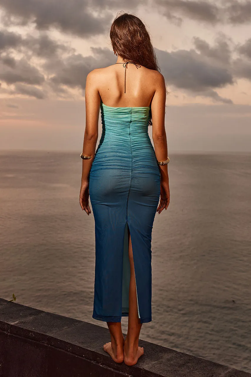 KENDALL MIDI DRESS - AQUA OMBRE sold by Runaway The Label product image thumbnail 2