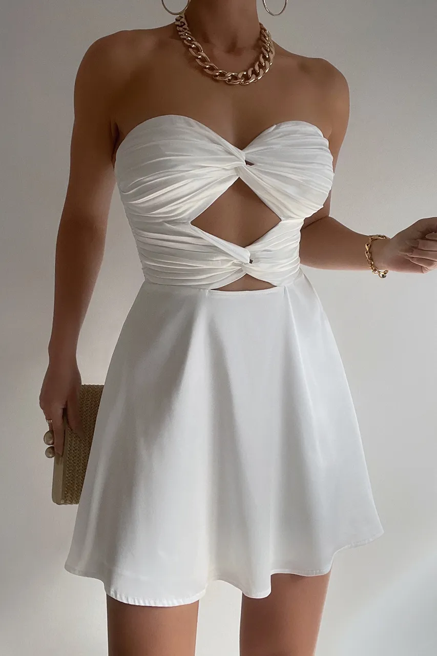 MICH MINI DRESS - WHITE sold by Runaway The Label