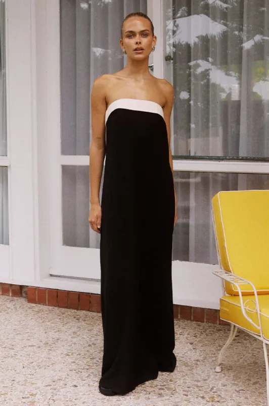 LYDIA MAXI DRESS - BLACK/SAND sold by Runaway The Label