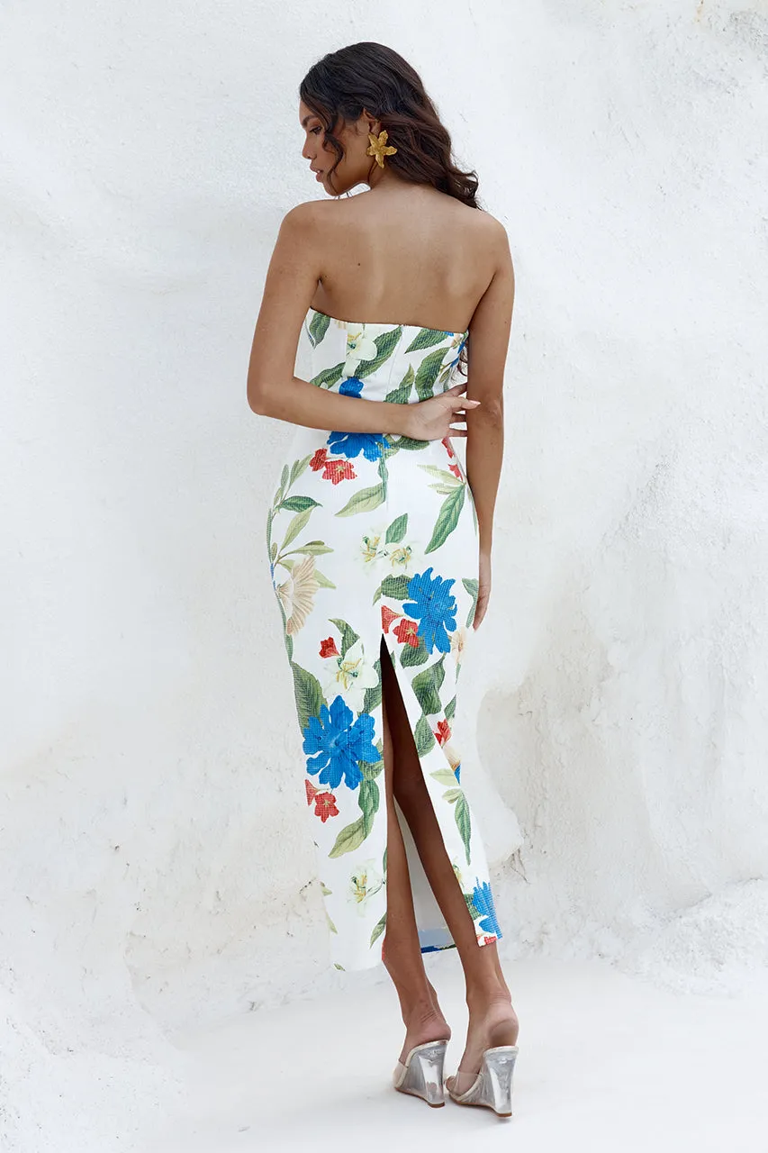 ROMINA MIDI DRESS - WHITE FLORAL sold by Runaway The Label product image thumbnail 2