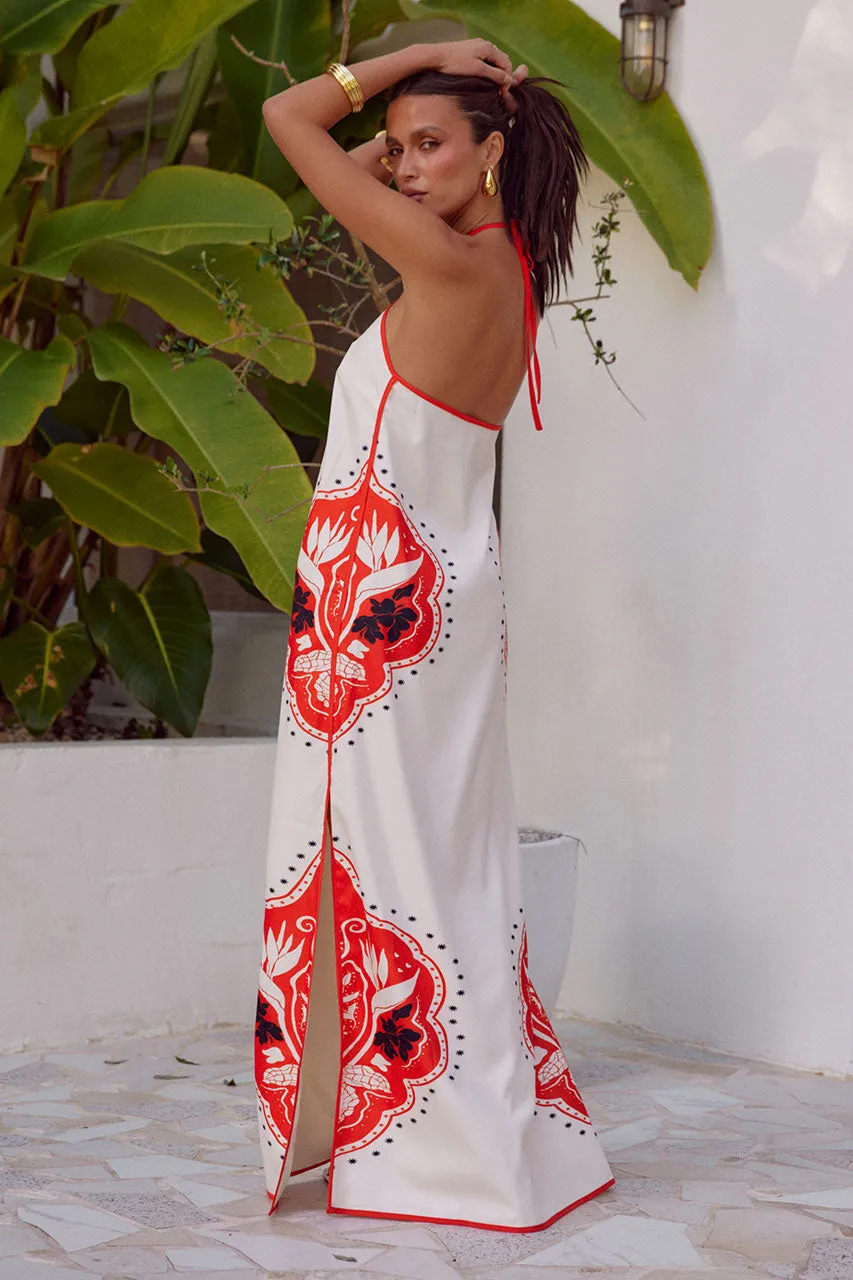 WESTERN MAXI DRESS - SAND/JAFFA sold by Runaway The Label