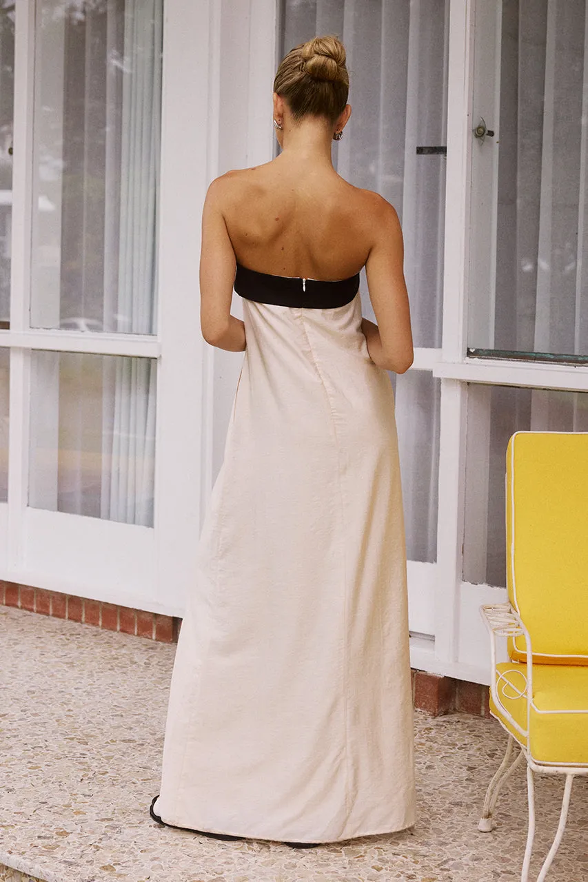 LYDIA MAXI DRESS - SAND/BLACK sold by Runaway The Label product image thumbnail 2