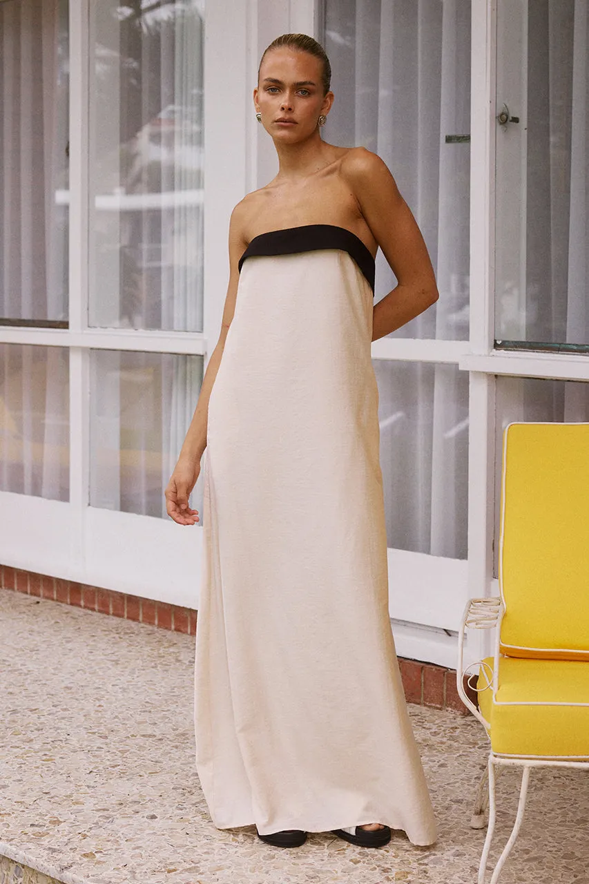 LYDIA MAXI DRESS - SAND/BLACK sold by Runaway The Label product image thumbnail 3