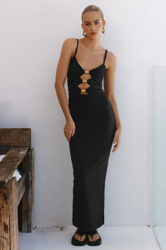 NORMANI MIDI DRESS - BLACK sold by Runaway The Label