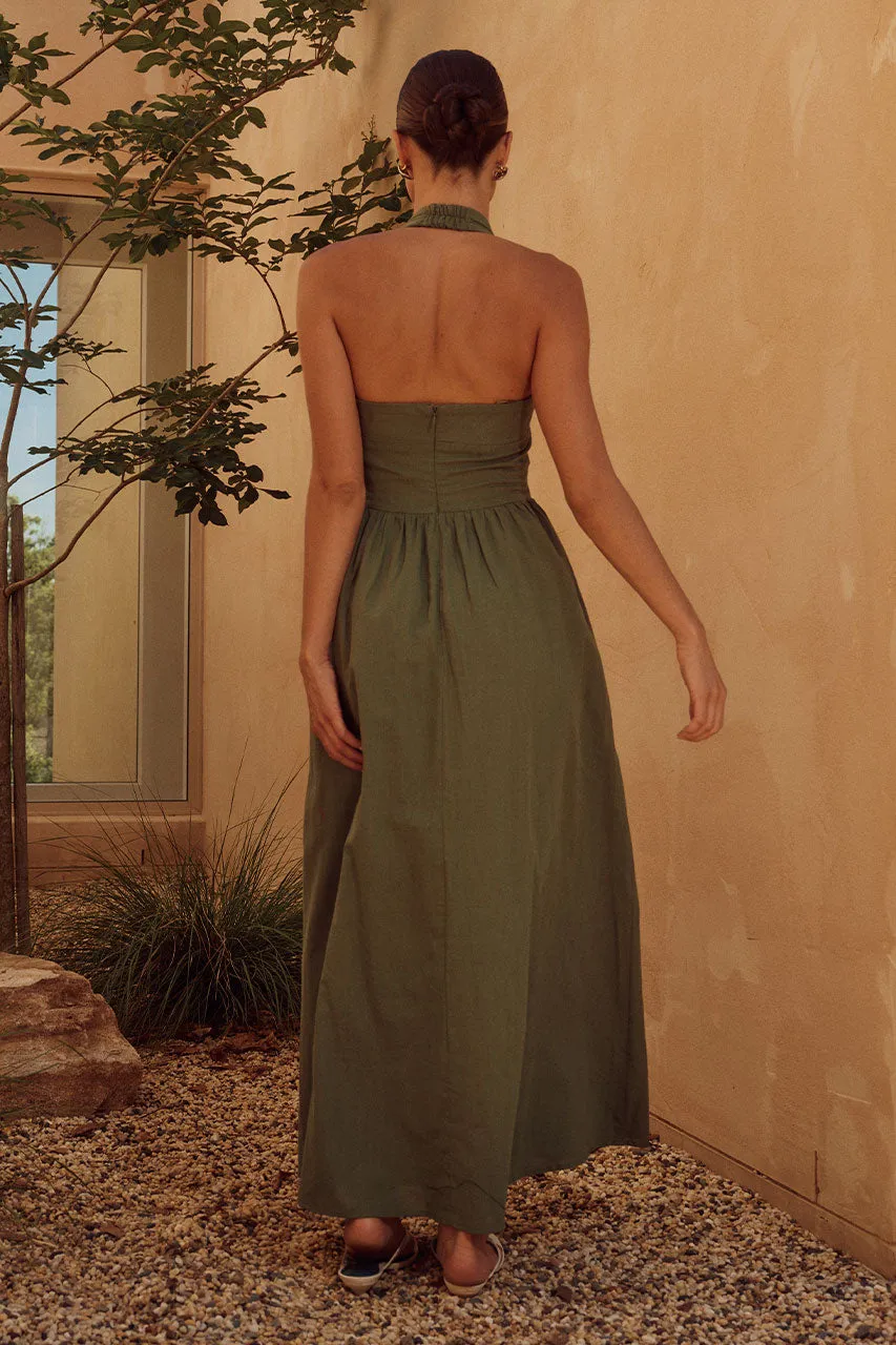 LOCKLEA MIDI DRESS - KHAKI sold by Runaway The Label product image thumbnail 2