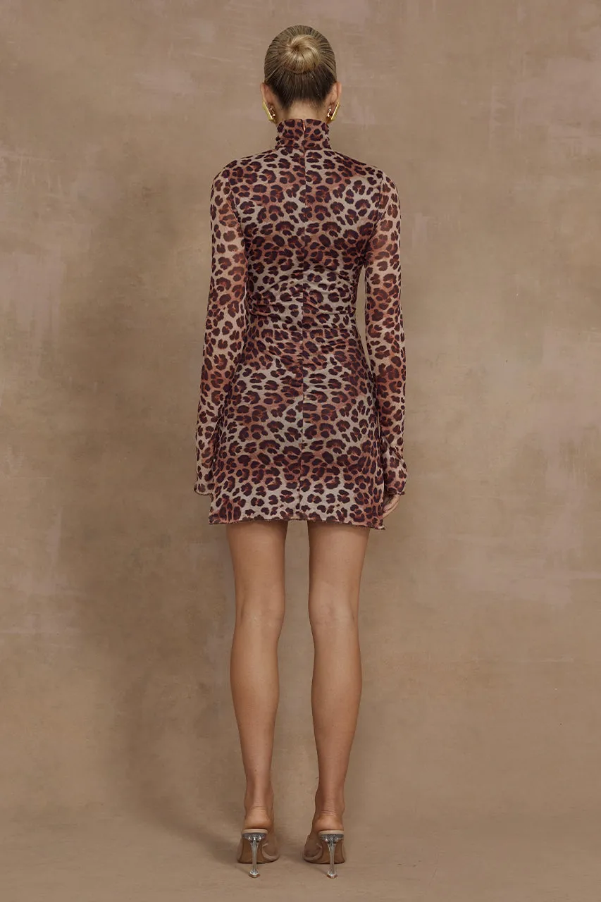 JORDI MINI DRESS - LEOPARD PRINT sold by Runaway The Label product image thumbnail 2