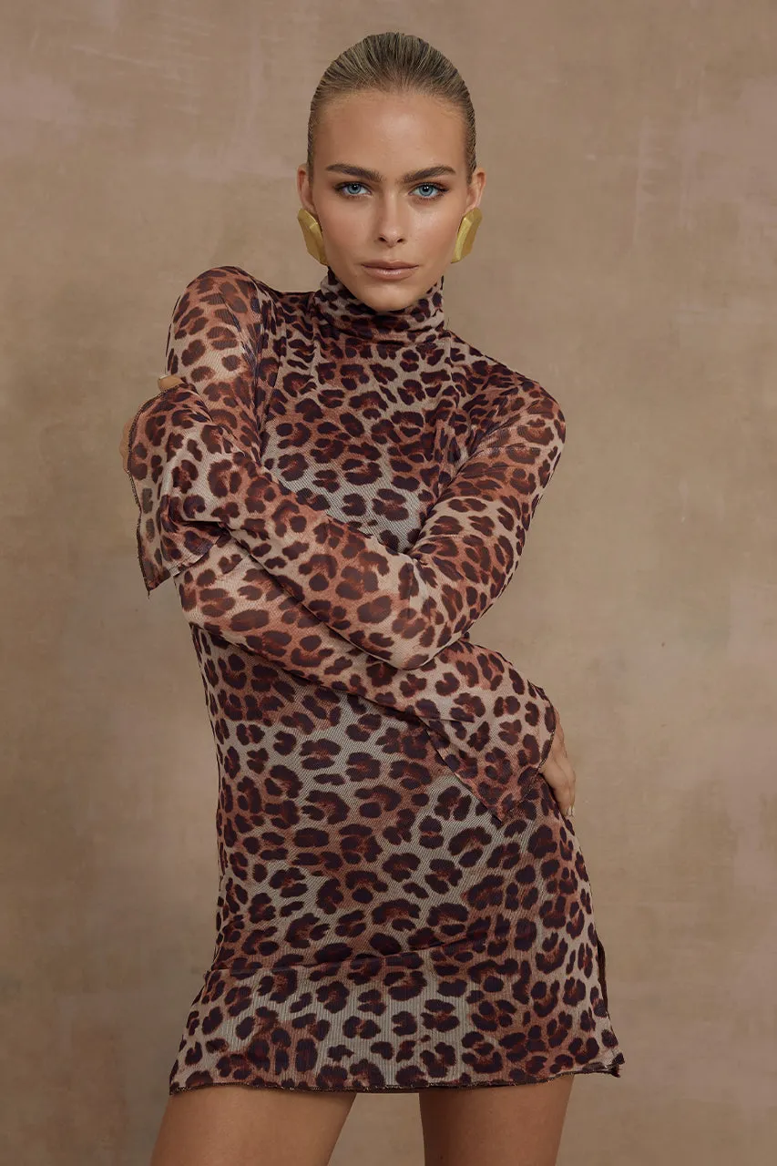 JORDI MINI DRESS - LEOPARD PRINT sold by Runaway The Label product image thumbnail 5