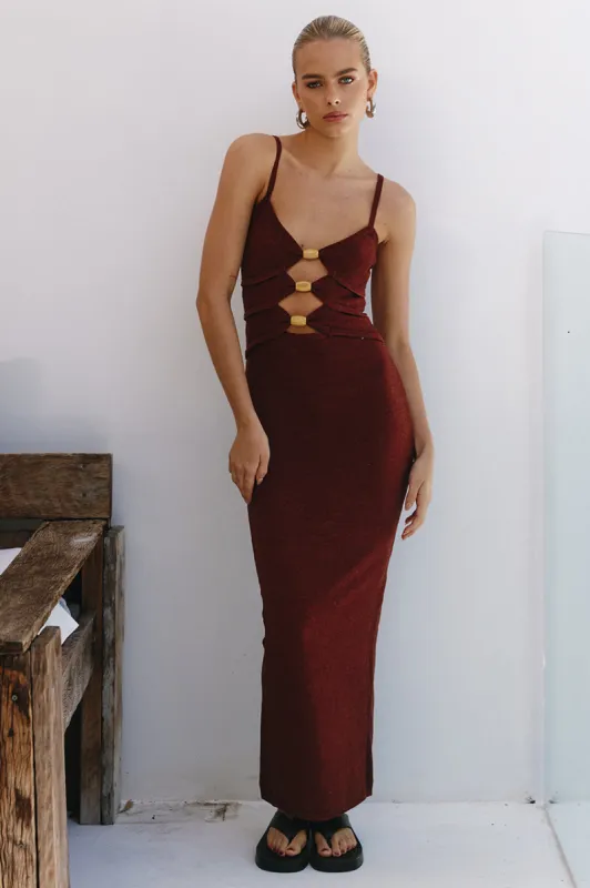 NORMANI MIDI DRESS - CHOCOLATE sold by Runaway The Label
