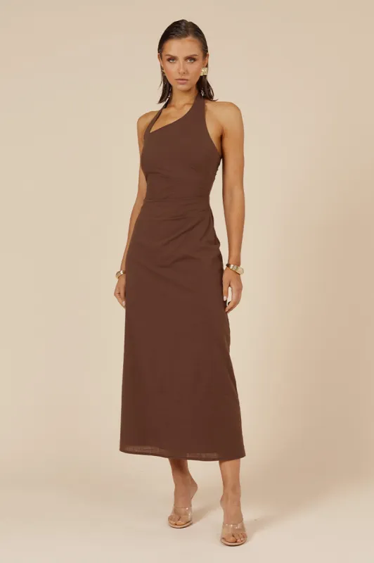 SAPHIRA LONG MIDI DRESS - ESPRESSO sold by Runaway The Label