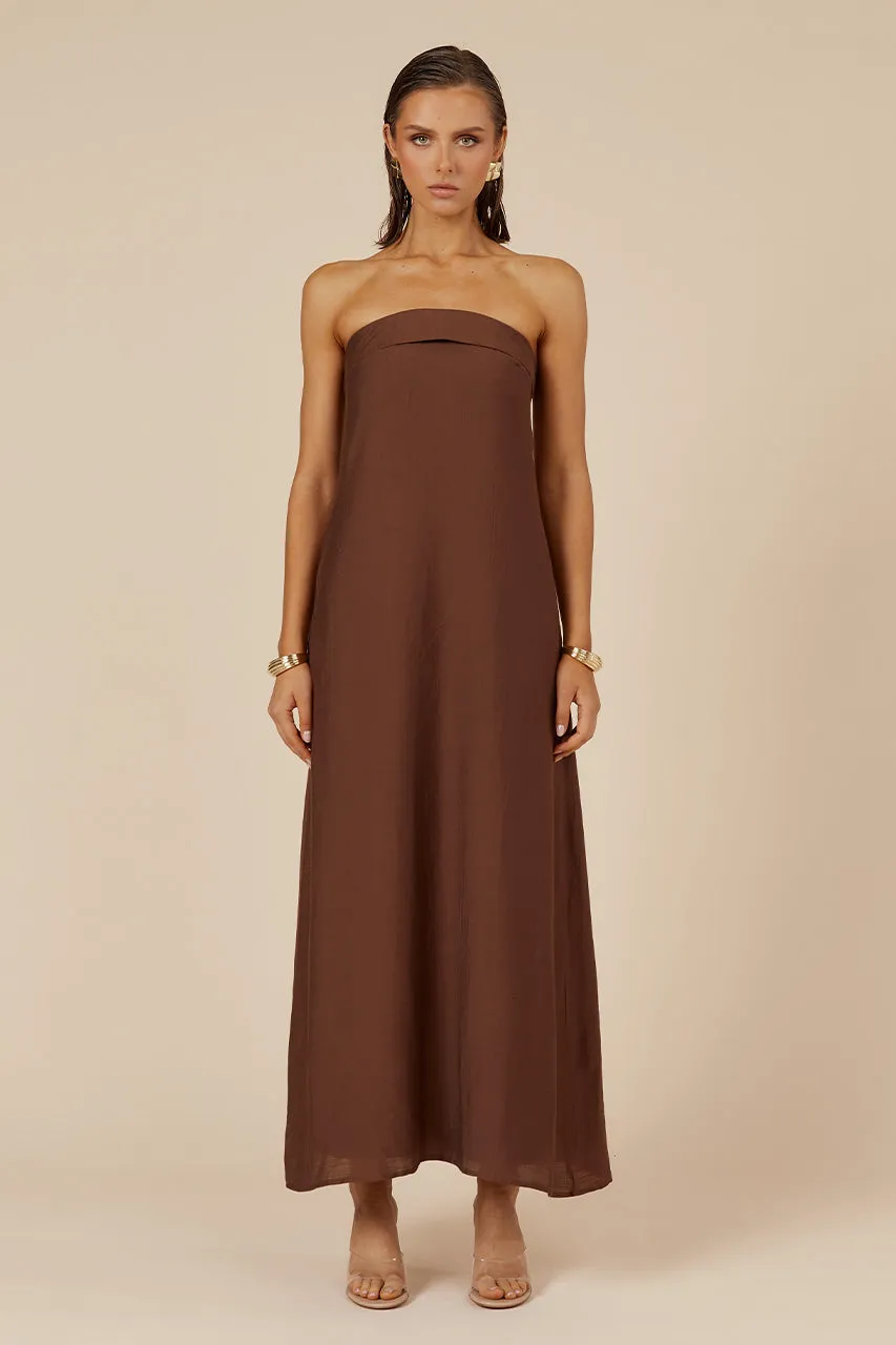 SAPHIRA MAXI DRESS - CHOCOLATE sold by Runaway The Label product image thumbnail 5