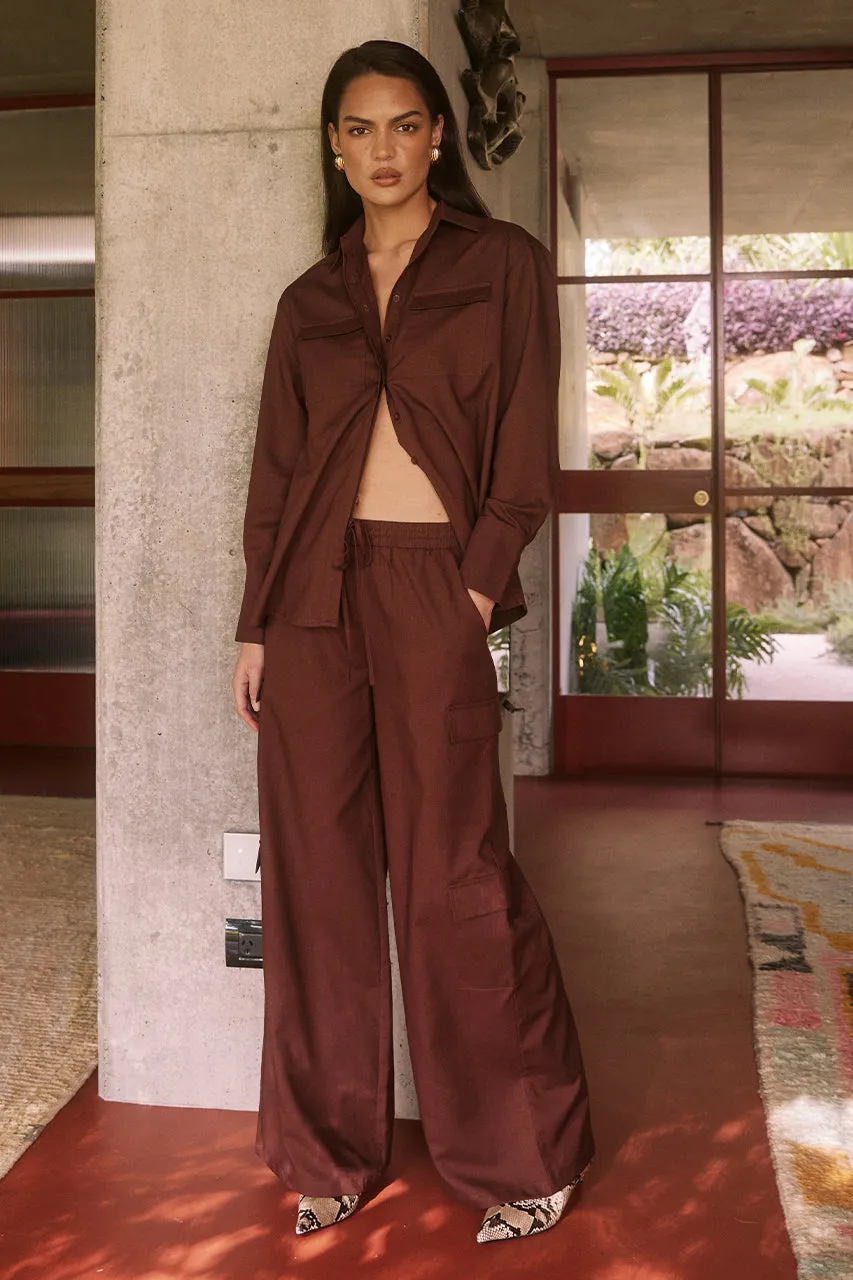 BRYDIE PANT - CHOCOLATE sold by Runaway The Label product image thumbnail 4