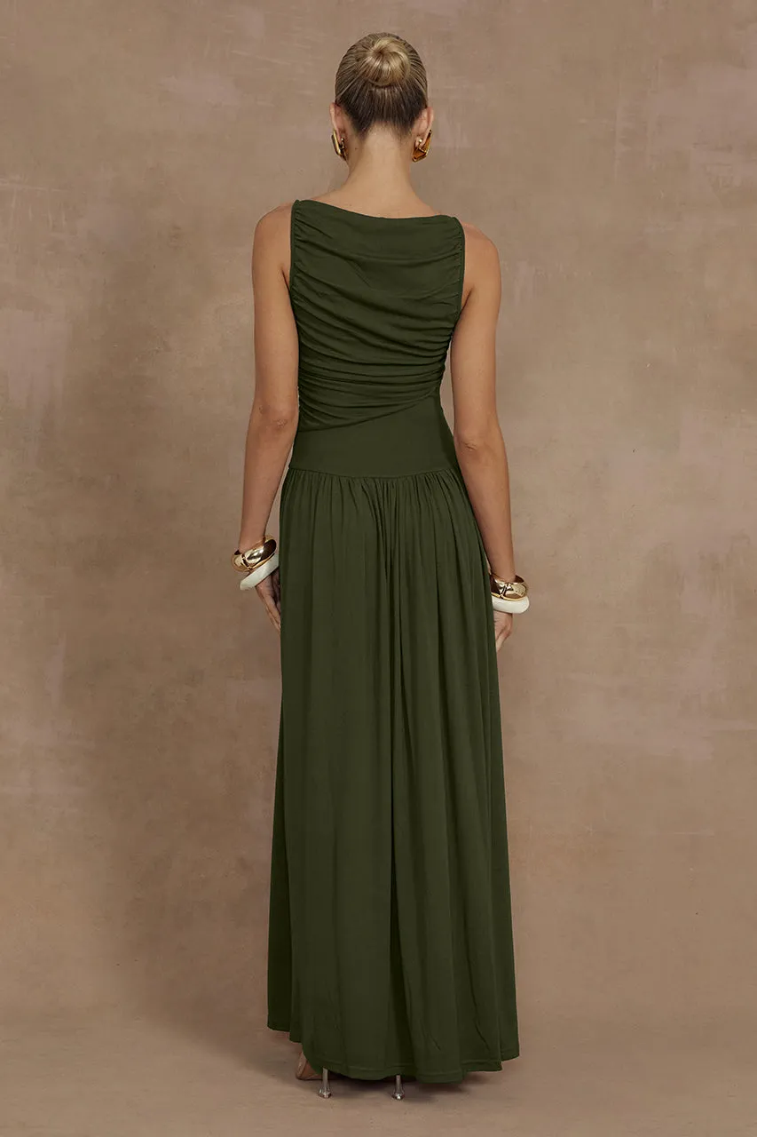 NALLA MAXI DRESS - OLIVE sold by Runaway The Label product image thumbnail 4