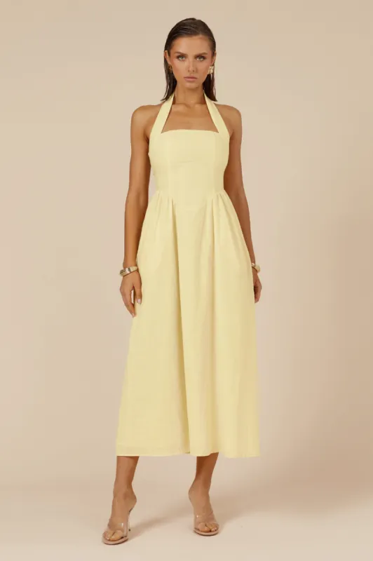 LOCKLEA MIDI DRESS - LEMON sold by Runaway The Label