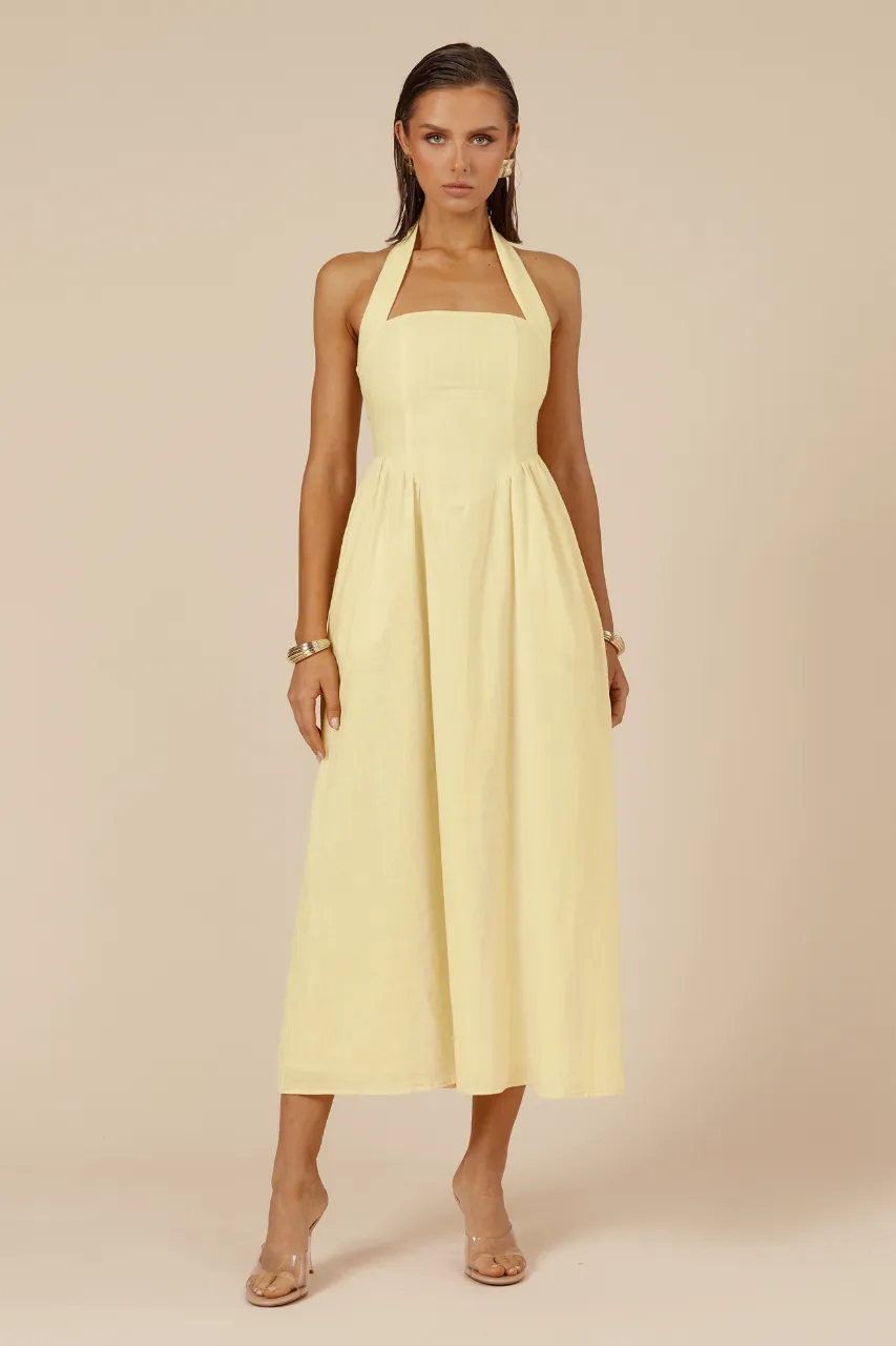 LOCKLEA MIDI DRESS - LEMON sold by Runaway The Label