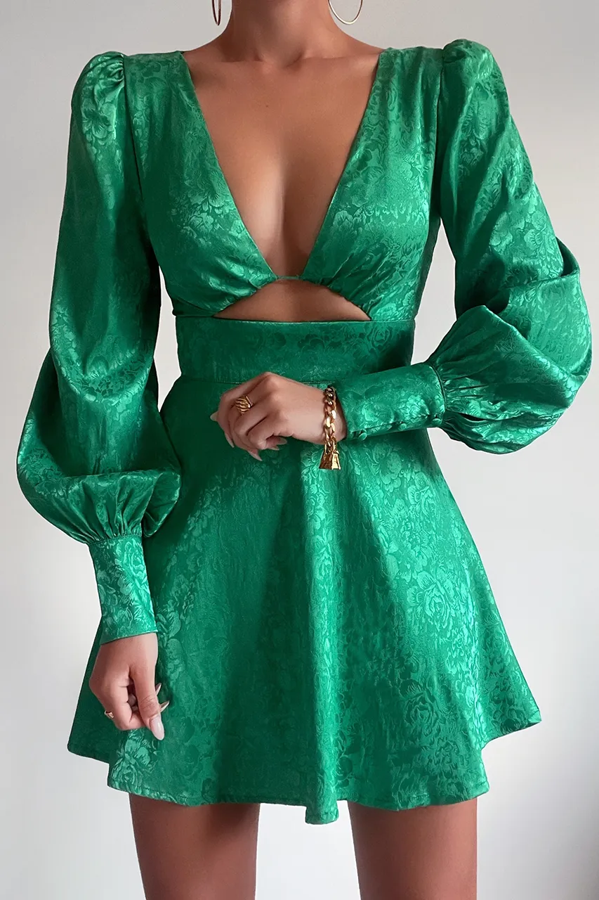 Rosalia Mini Dress - Emerald sold by Runaway The Label