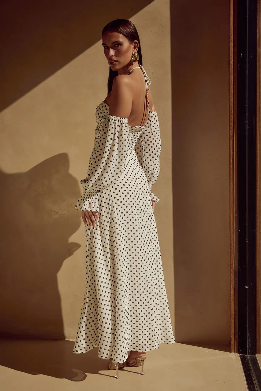 KARMA MAXI DRESS - WHITE POLKA sold by Runaway The Label product image thumbnail 2