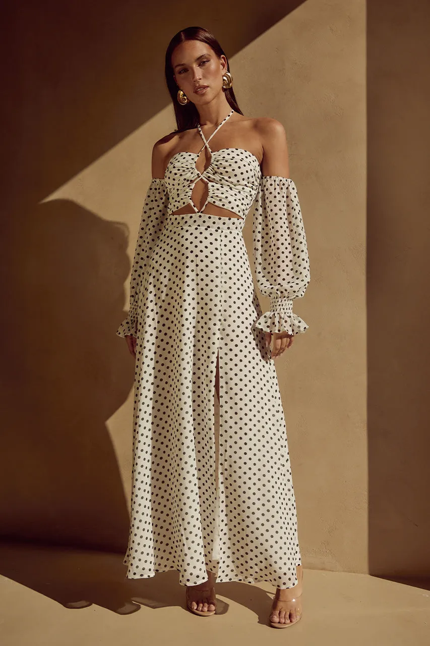 KARMA MAXI DRESS - WHITE POLKA sold by Runaway The Label product image thumbnail 5