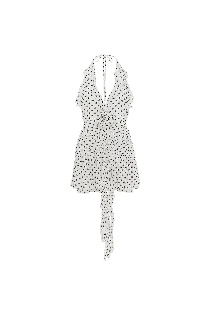 ZELIE MINI DRESS - WHITE POLKA sold by Runaway The Label product image thumbnail 5
