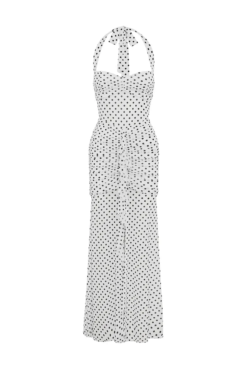 TALLULA MAXI DRESS - WHITE POLKA sold by Runaway The Label product image thumbnail 5