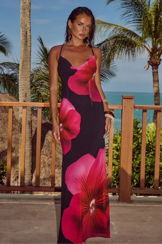 BRIDGETTE MAXI DRESS - PINK FLOWER sold by Runaway The Label