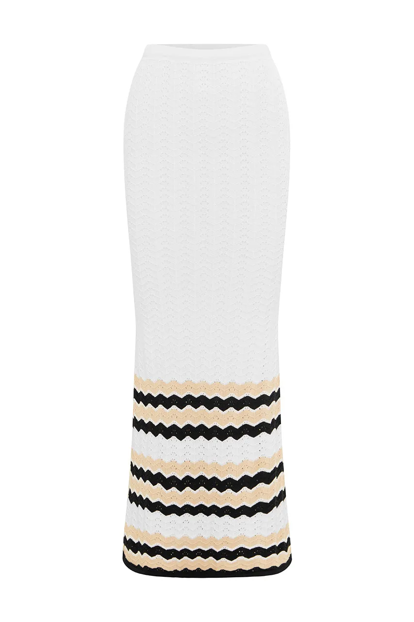 CORALINA MAXI SKIRT - WHITE/SAND sold by Runaway The Label product image thumbnail 4