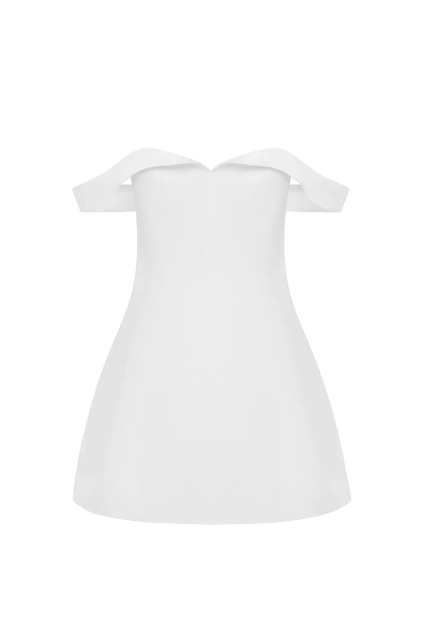 EBONY MINI DRESS - WHITE sold by Runaway The Label product image thumbnail 5